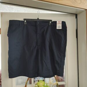 New Wrangler Relaxed Fit Navy Blue Classic Flex Waist Shorts Men's 48